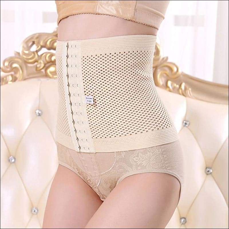 12-hook Design Postpartum Compression Belly Wrap - L / Khaki