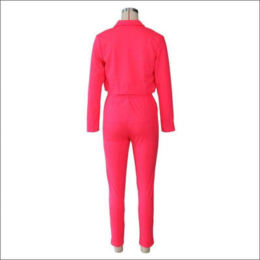 2 Pcs/set Solid Color Lapel Blazer Pencil Pants