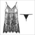 2Pcs V Neck Lace Nightdress And Panty