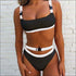 2pcs/set Sexy Buckle Women Bikini Swimsuits