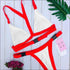 2pcs/set Sexy Buckle Women Bikini Swimsuits