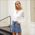 A Shape High-waisted Unique Triangle Cutting Denim Skirt