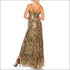 Allover Sequined & Floral Embroidered Gown