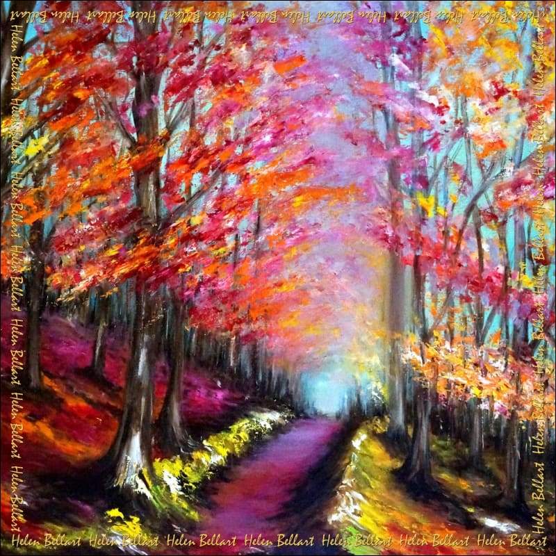 Autumn silk scarf 110x110 cm - Silk Scarves