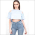 Baby Blue Cold Shoulder Crop Top