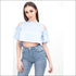 Baby Blue Cold Shoulder Crop Top