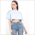 Baby Blue Cold Shoulder Crop Top