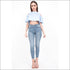 Baby Blue Cold Shoulder Crop Top