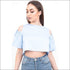 Baby Blue Cold Shoulder Crop Top