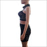 Backless Bandage Top And Bodycon Skirt Three Pieces Sets Sexy See-through Mesh Diamonds