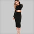 Backless Design Crop Top Tight Skirt Two Pieces Set