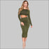 Backless Design Crop Top Tight Skirt Two Pieces Set