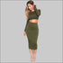 Backless Design Crop Top Tight Skirt Two Pieces Set