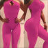 Backless Jacquard Fitness Sports Leggings Jumpsuits