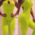 Backless Jacquard Fitness Sports Leggings Jumpsuits