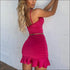 Backless Lace-up Camisole And Crease Bodycon Skirt Two Piece