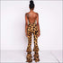 Backless Leopard Sleeveless Sling Flared