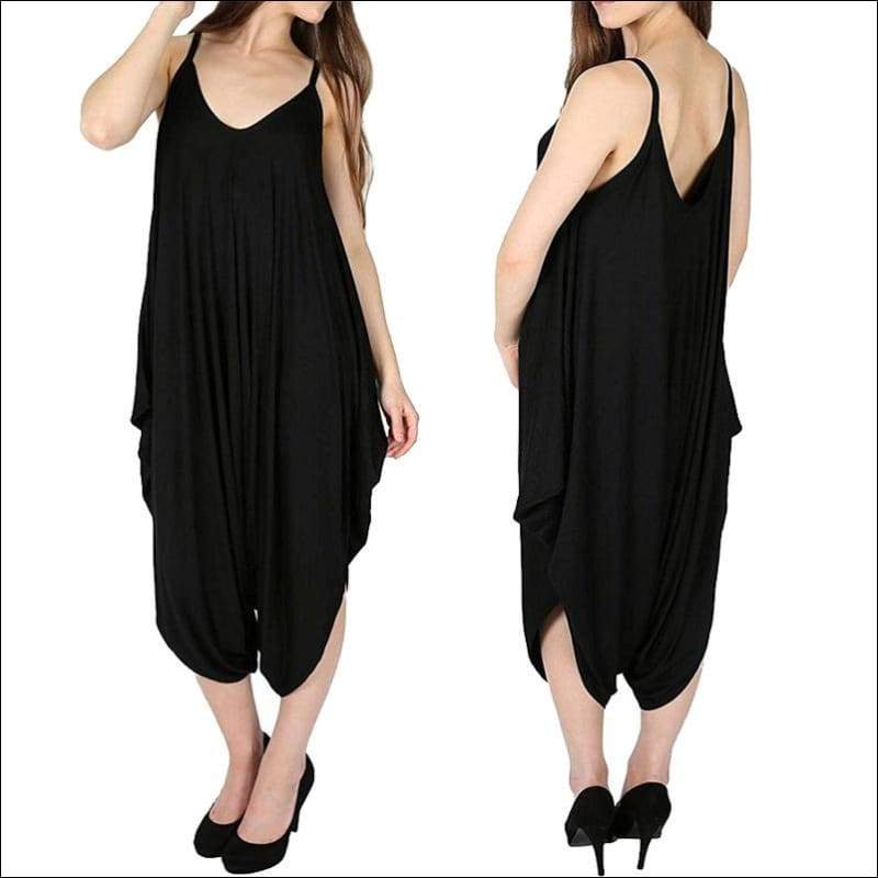 Backless Sleeveless V-neck Irregular Sling Jumpsuits - 