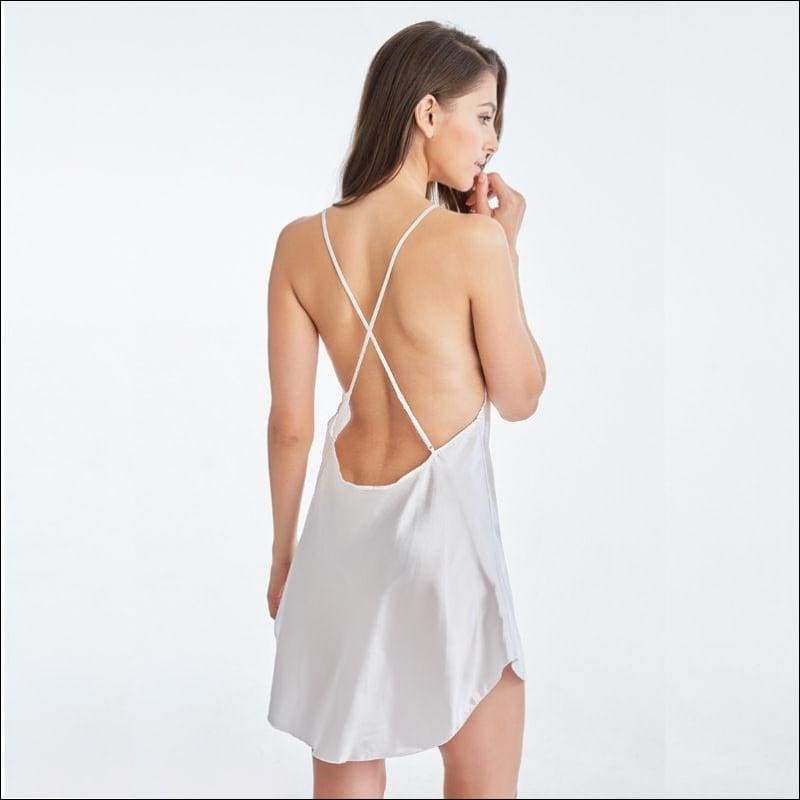 Backless Spaghetti Strap Nightdress - Lingerie & Sleep