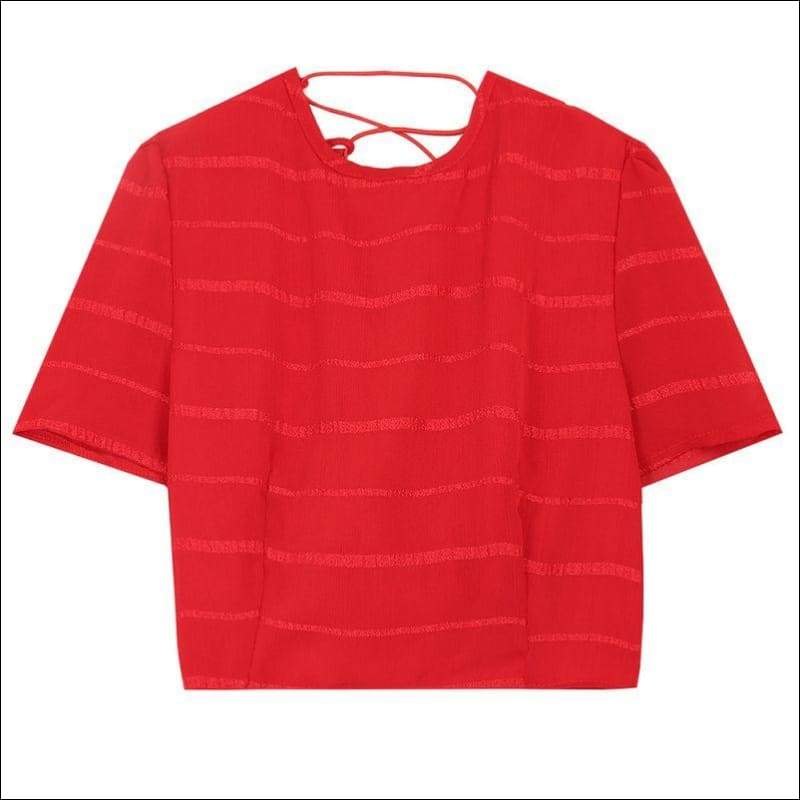 Backless Tops And High-Waisted Wide Leg Shorts Set - Sets 