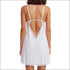 Backless V Neck Solid Color Satin Nightdress