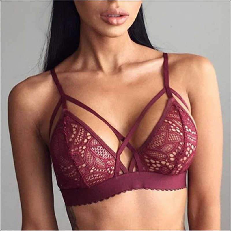 Bandage Sexy Lace Fashion Bra - S / Red - Lingerie & Sleep