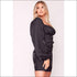 Black Satin Puff Sleeve Bodycon Dress