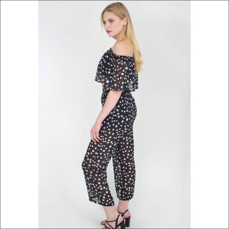 Black Sheer Polka Dot Co-ord - Women’s Clothing
