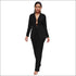 Blazer Straight Pants Suit Set Work Sexy Lapel Lace-up Long-sleeve