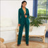 Blazer Straight Pants Suit Set Work Sexy Lapel Lace-up Long-sleeve