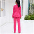 Blazer Straight Pants Suit Set Work Sexy Lapel Lace-up Long-sleeve