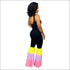 Blocking Layered Design Neon Color Jumpsuits