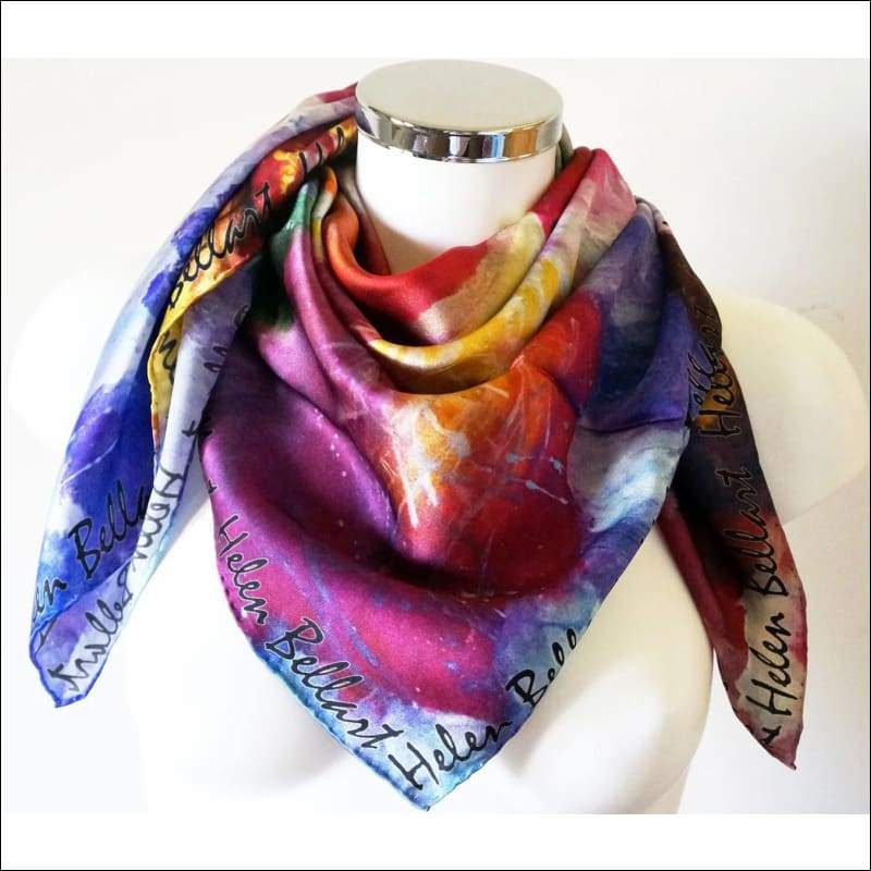 Blooming Iris silk scarf 110x110 cm - Silk Scarves