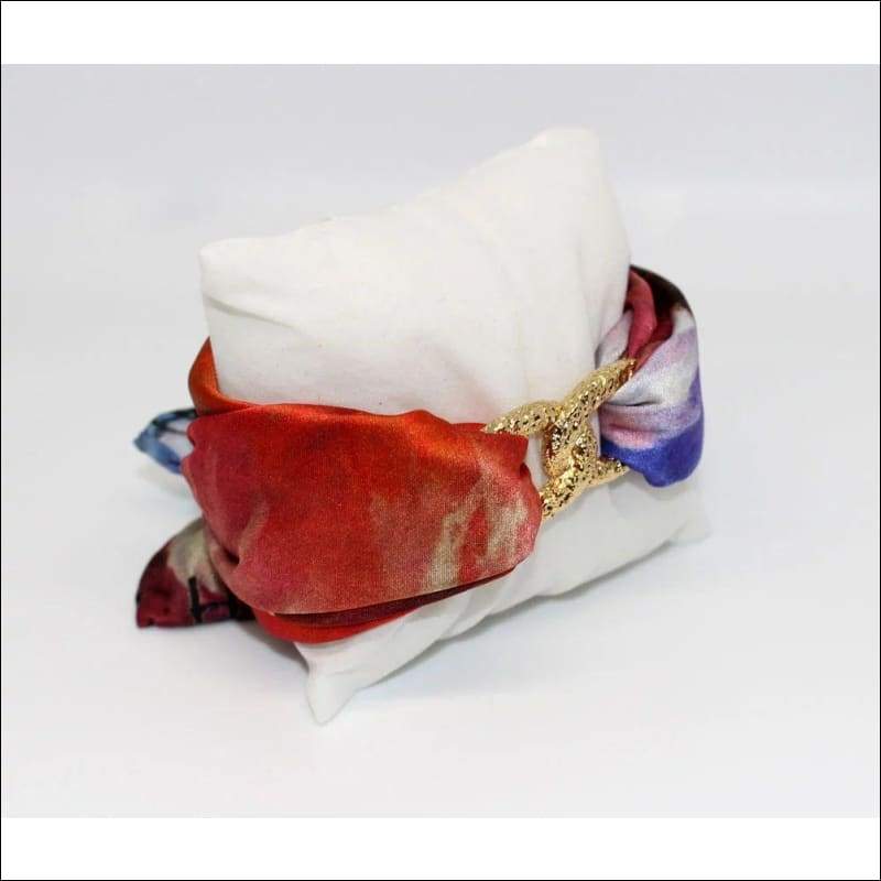 Blooming Iris silk tie earring & bracelet set - Earrings