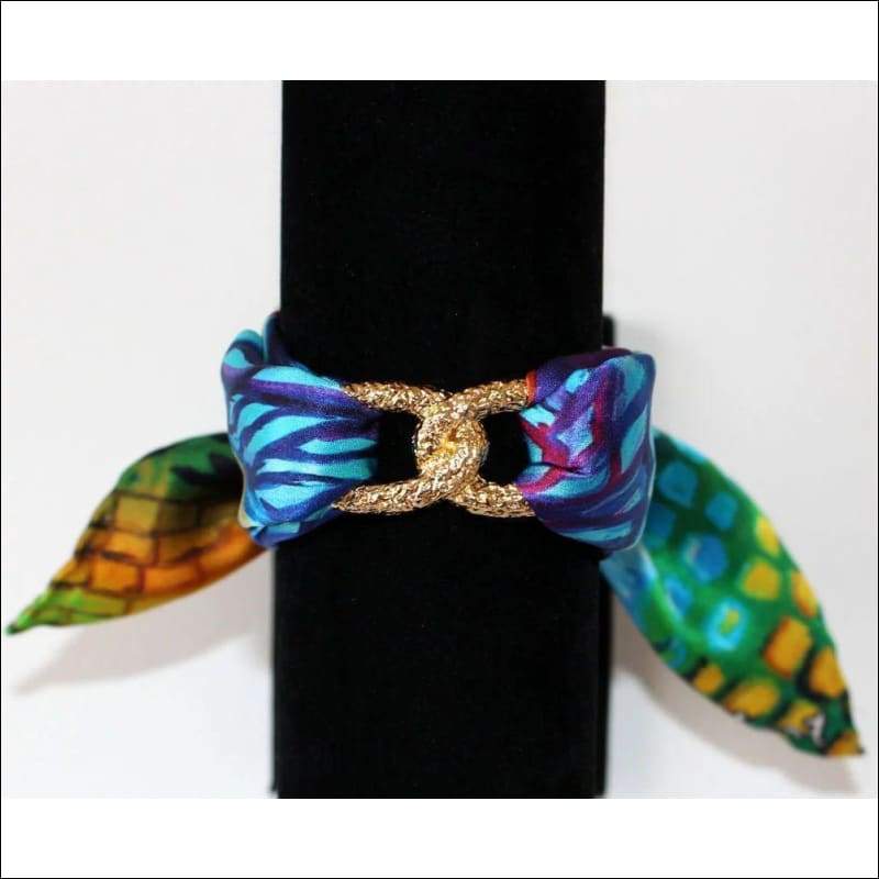 Blue Iris ankle silk bracelet - Gold - Ankle Bracelets