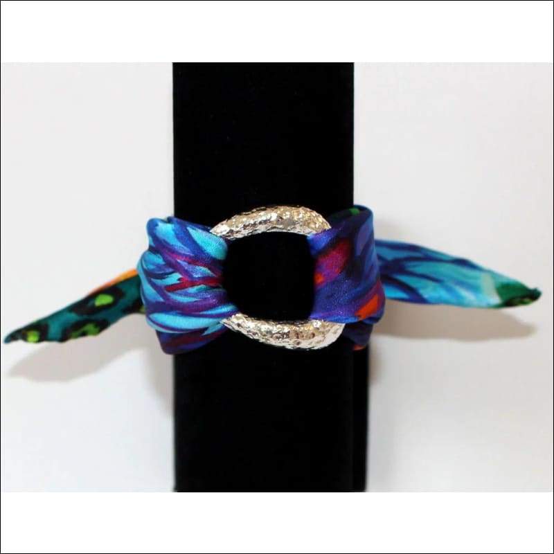 Blue Iris silk bracelet - Gold - Bracelets