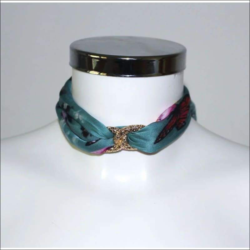 Blue Spring Choker Necklace - Gold - Chokers - Necklaces
