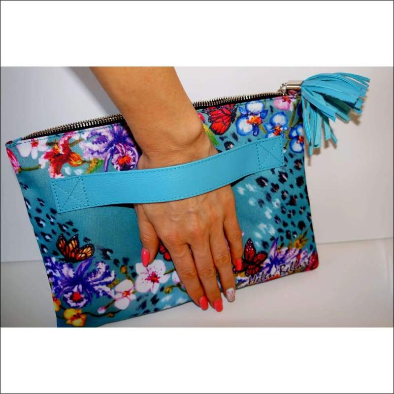 Blue Spring clutch bag - Helens Bags