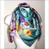 Blue Spring silk scarf 110x110 cm