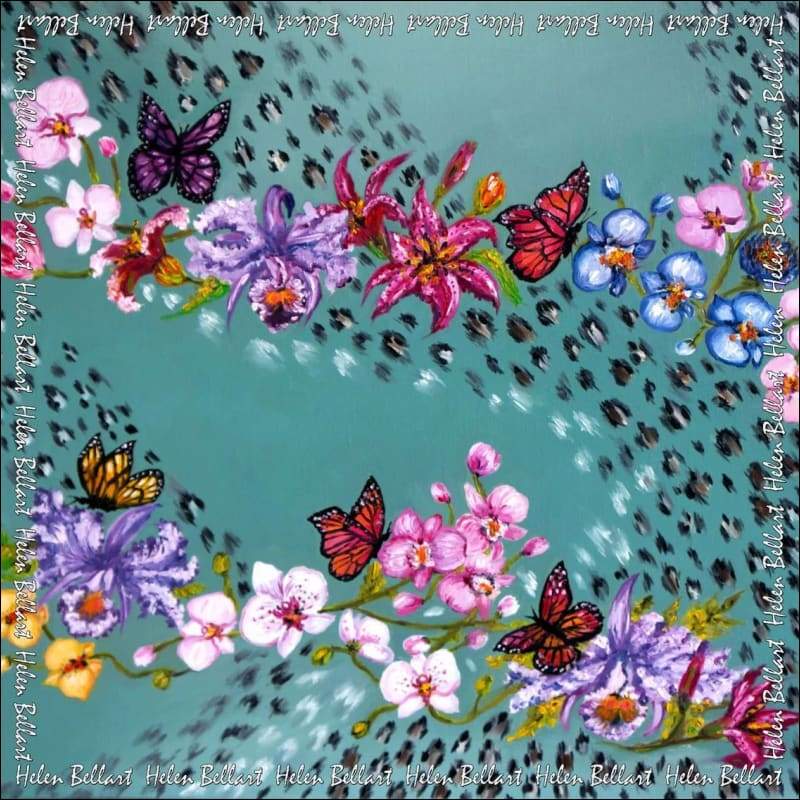 Blue Spring silk scarf 45x45 cm - Silk Scarves