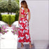 Boho Backless Lace-up Floral Print Sleeveless