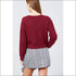 Burgundy Soft Round Neck Crop Sweater