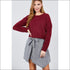 Burgundy Soft Round Neck Crop Sweater