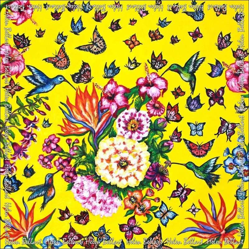 Butterfly Paradise silk scarf 45x45 cm - Silk Scarves