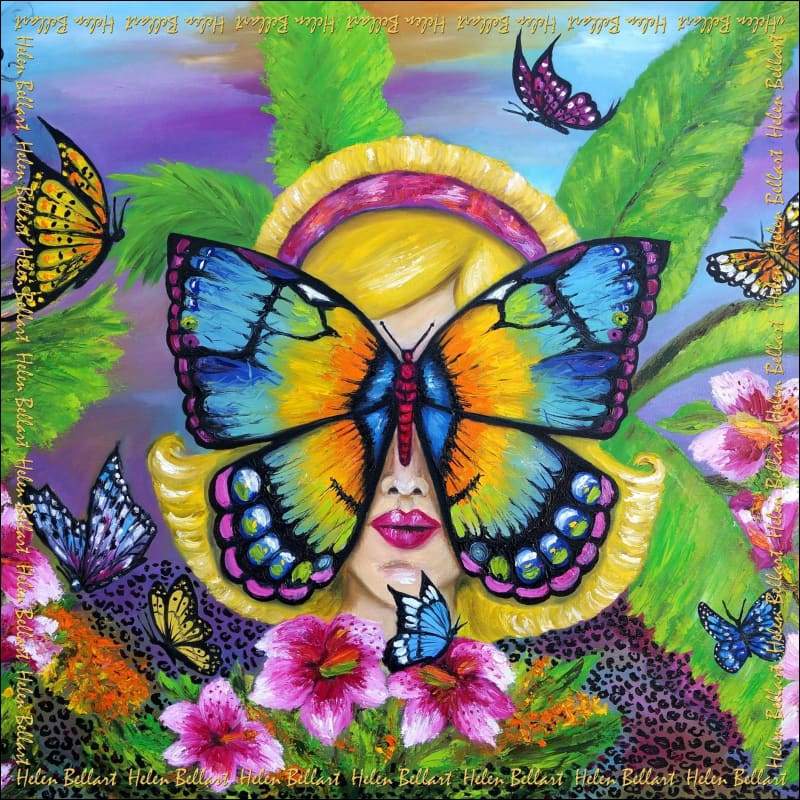 Butterfly silk scarf 110x110 cm - Silk Scarves