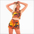 Camouflage Print Cropped Tank Top Casual Shorts Two-piece