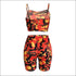 Camouflage Print Spaghetti Strap Tube Top And Tight Shorts