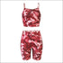Camouflage Print Spaghetti Strap Tube Top And Tight Shorts