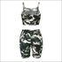 Camouflage Print Spaghetti Strap Tube Top And Tight Shorts
