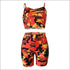 Camouflage Print Spaghetti Strap Tube Top And Tight Shorts